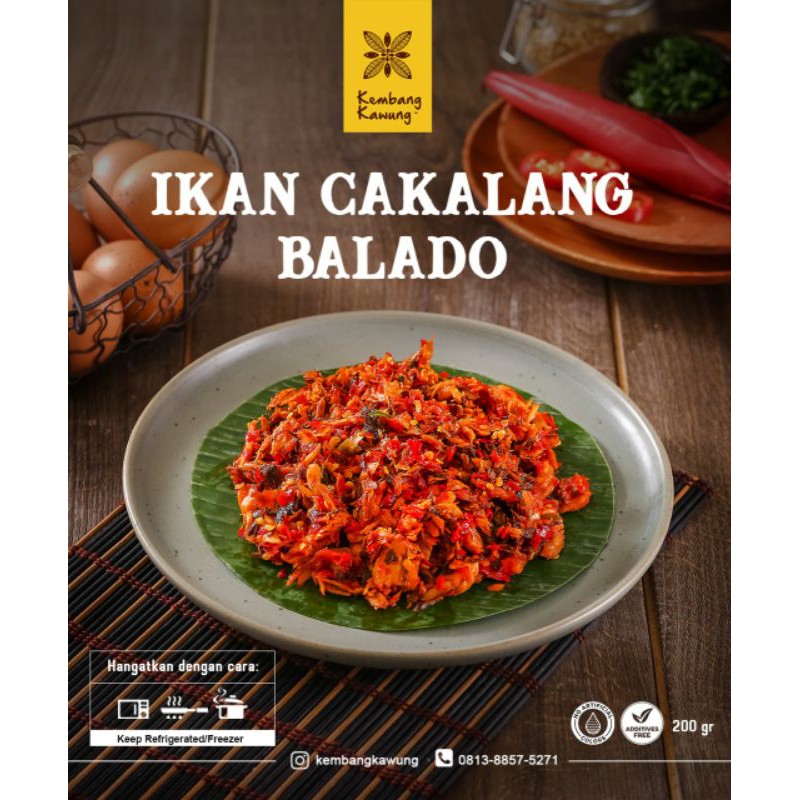 

Frozen Vacuum / Siap Saji - Ikan Cakalang Balado (Pedas Sedang) Kembang Kawung @120gr/200gr