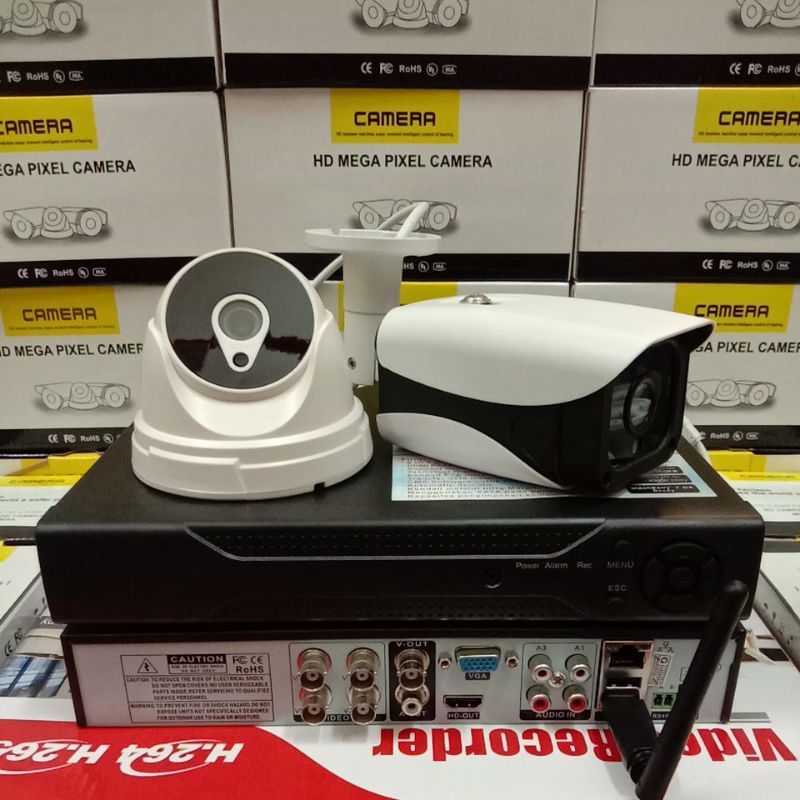 PAKET CCTV 4 CHANNEL 2 CCTV 6MP 1080P FULLHD GARANSI 2 TAHUN