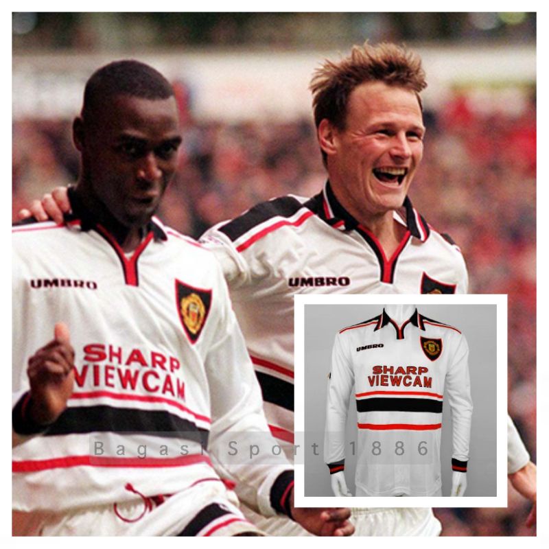 Jersey Baju Bola Long Sleeve Man Unaited 98 99 Retro Lawas Away Kit Tandang LS Panjang Longsleeve 19