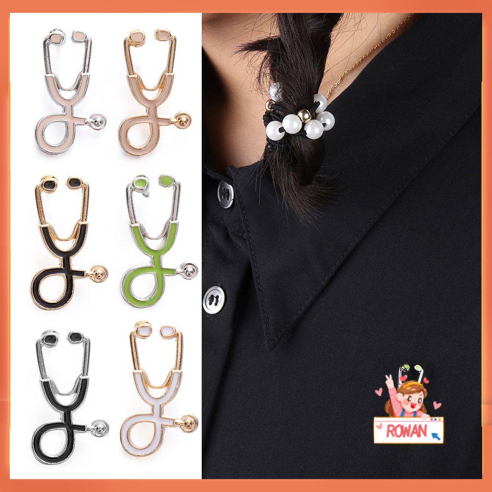 ROW Creative Stethoscope Brooches Cute Doctor Nurse Gift Enamel Pin Men Women Fashion Cartoon Medical Jewelry Coat Lapel Badge/Multicolor