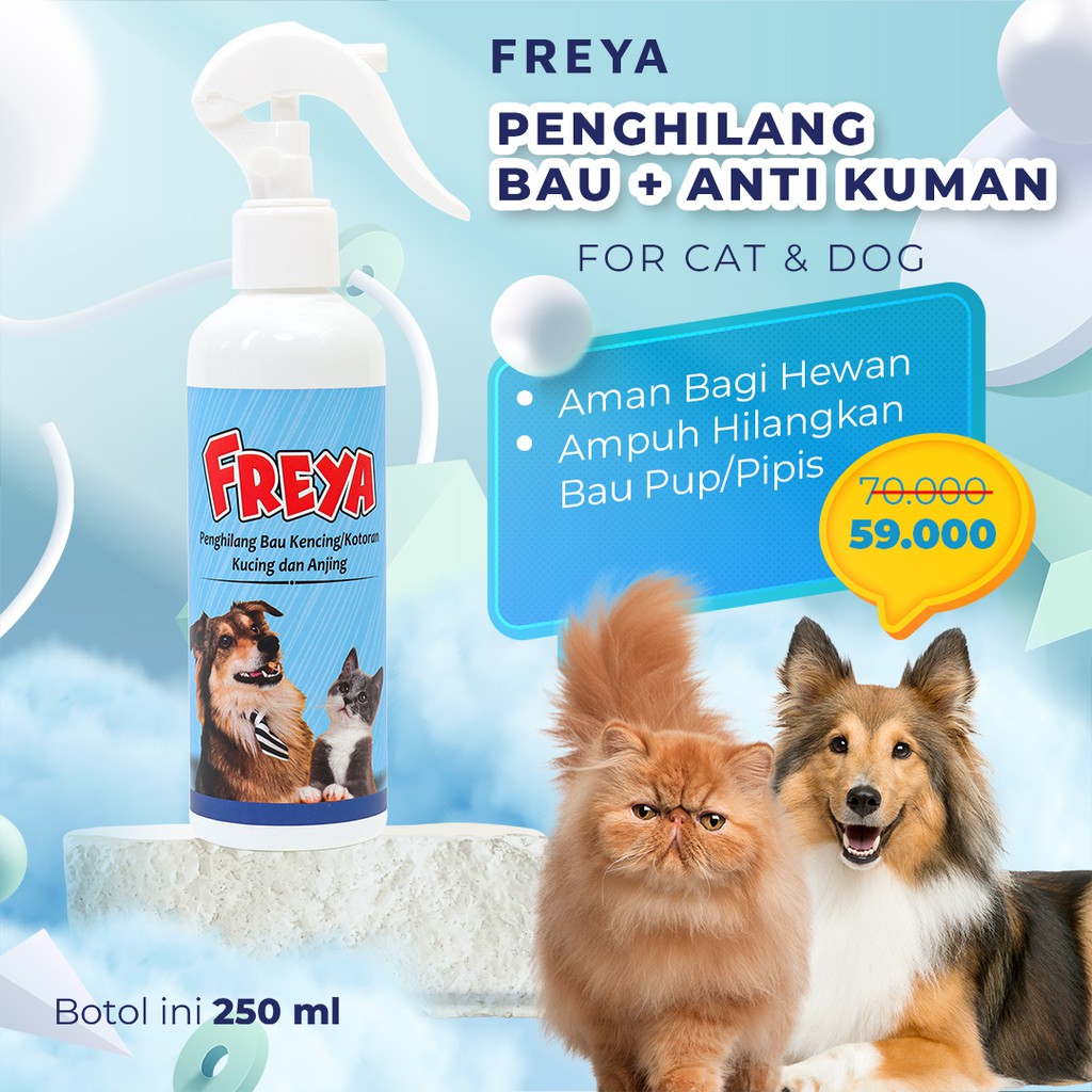 Penghilang Bau Kotoran Pipis Kencing Kucing Anjing Hewan Peliharaan Refill Freya 500mL