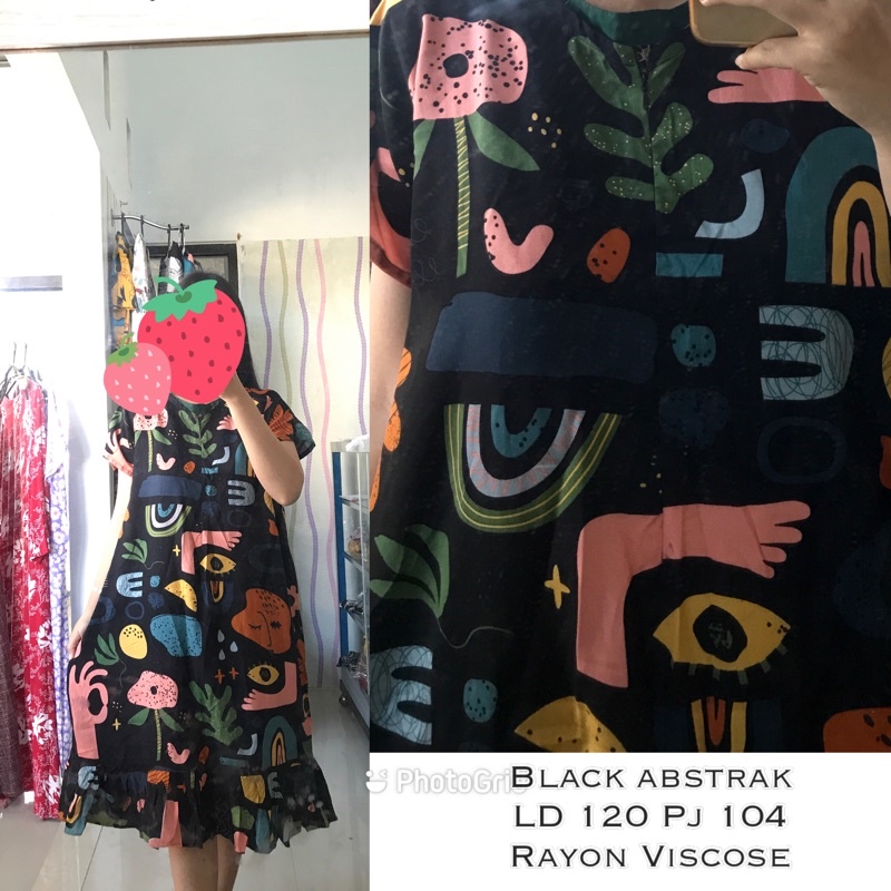 DASTER RUFFLE BUSUI SEBETIS / DASTER KEKINIAN / DASTER REMPEL VIRAL / DASTER BUSUI-Black abstrak