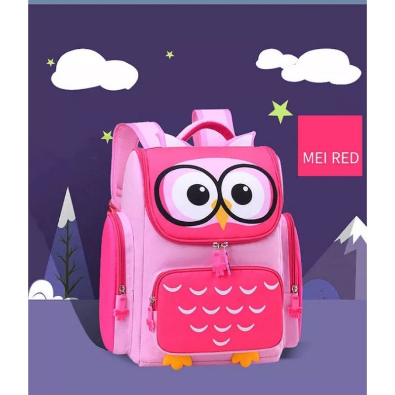 OWL - Tas Ransel Backpack korea fashion lucu  / Ransel sekolah anak tk sd smp / ransel karakter anak