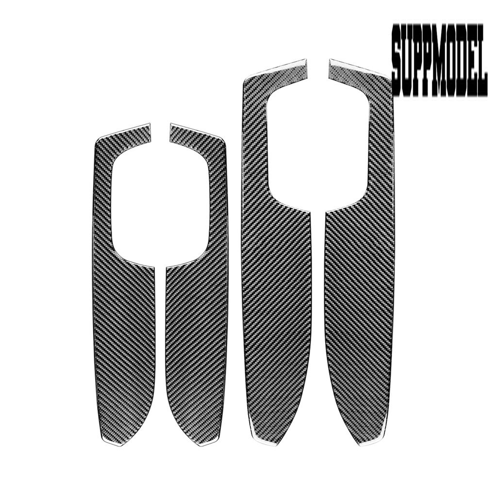 Suppmodelx 4Pcs Stiker Panel Armrest Pintu Mobil Toyota Tundra 2014-2018 Bahan Karbon Fiber Tahan Panas