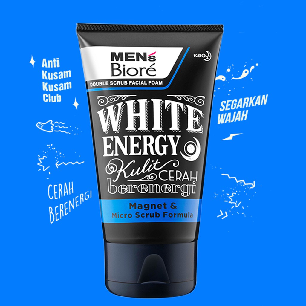 Men's Biore Double Scrub White Energy 100g