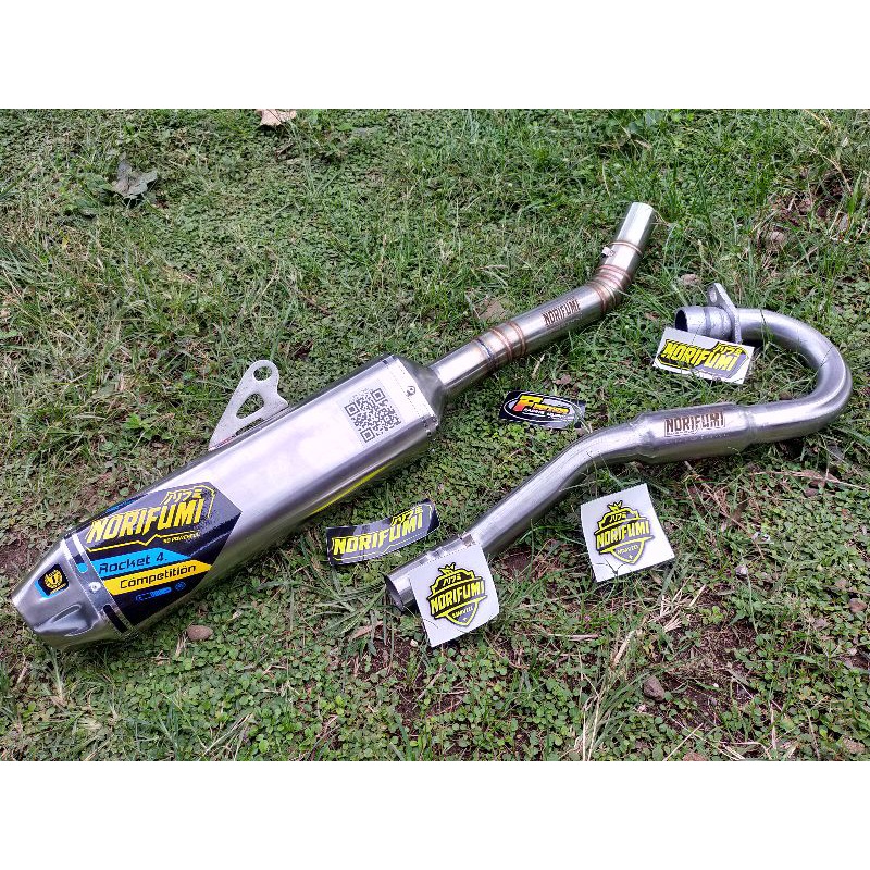 knalpot Norifumi Rocket 4 competition fullset PNP KLX-D tracker-BF-S-G/crf/wr155/custom Tiger,vixi,Fu,MP,Scorpio-CRF 250