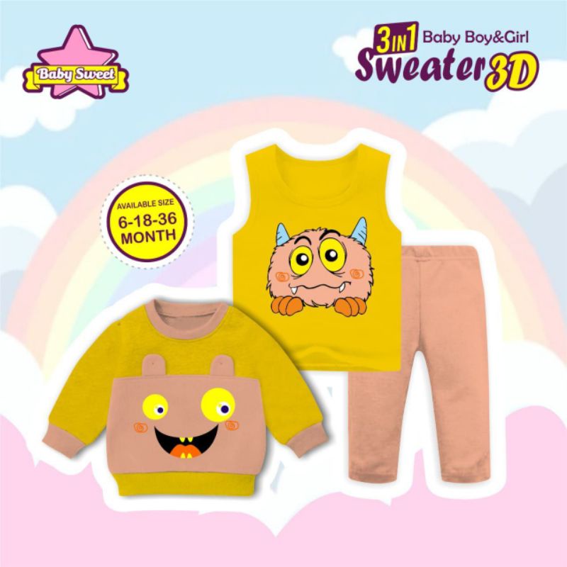 Afsheenastore Sweater Anak 3D 3in1 By Baby Sweet