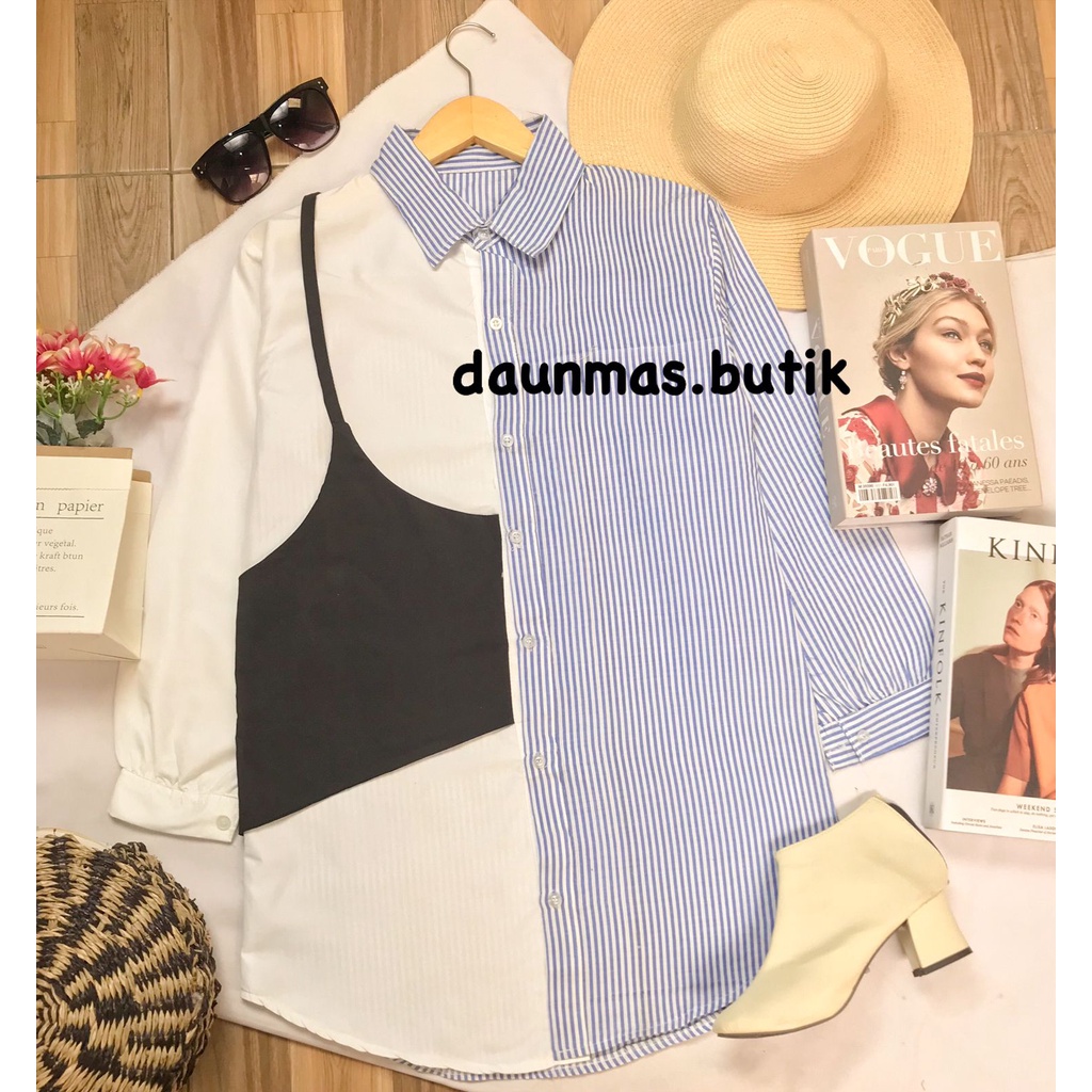 1KG MUAT 5PCS | LYON LONG SHIRT TOP KOREAN STYLE LOOK LIKE SELEBGRAM HITS OOTD FASHION GROSIR MURAH WANITA