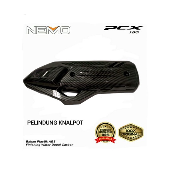 cover tutup knalpot pcx 160 2021 carbon nemo
