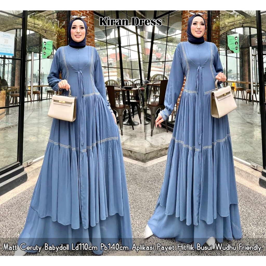 KIRAN DRESS MAXI / DRES OUTER WANITA GAMIS WANITA KEKINIAN/GAMIS WANITA MUSLIM-2