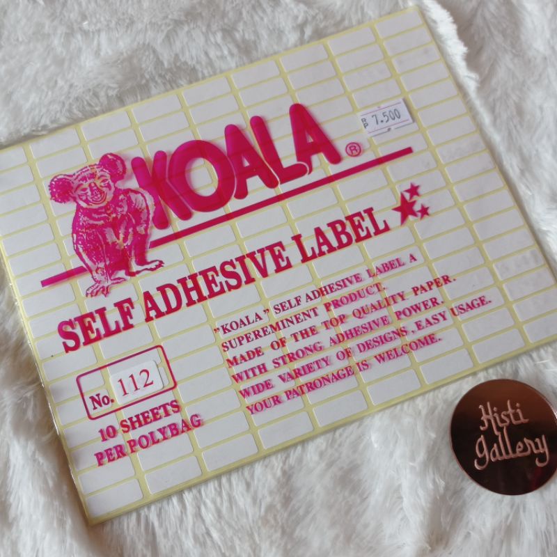 

Label Koala No. 112 isi 10 lembar