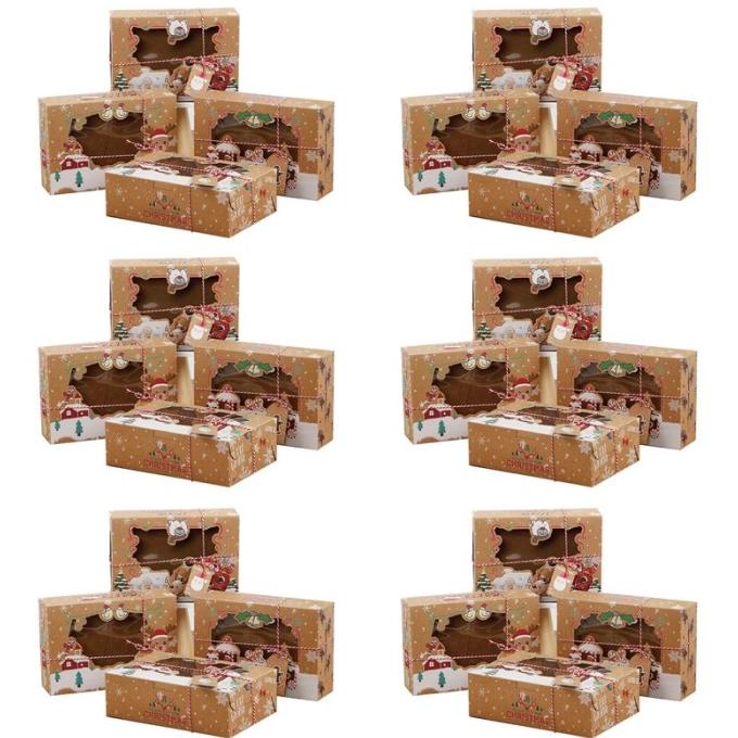 

4812PCS CHRISTMAS COOKIE BOXES BAKERY GIFT BOXES KRAFT PAP DC452CD3