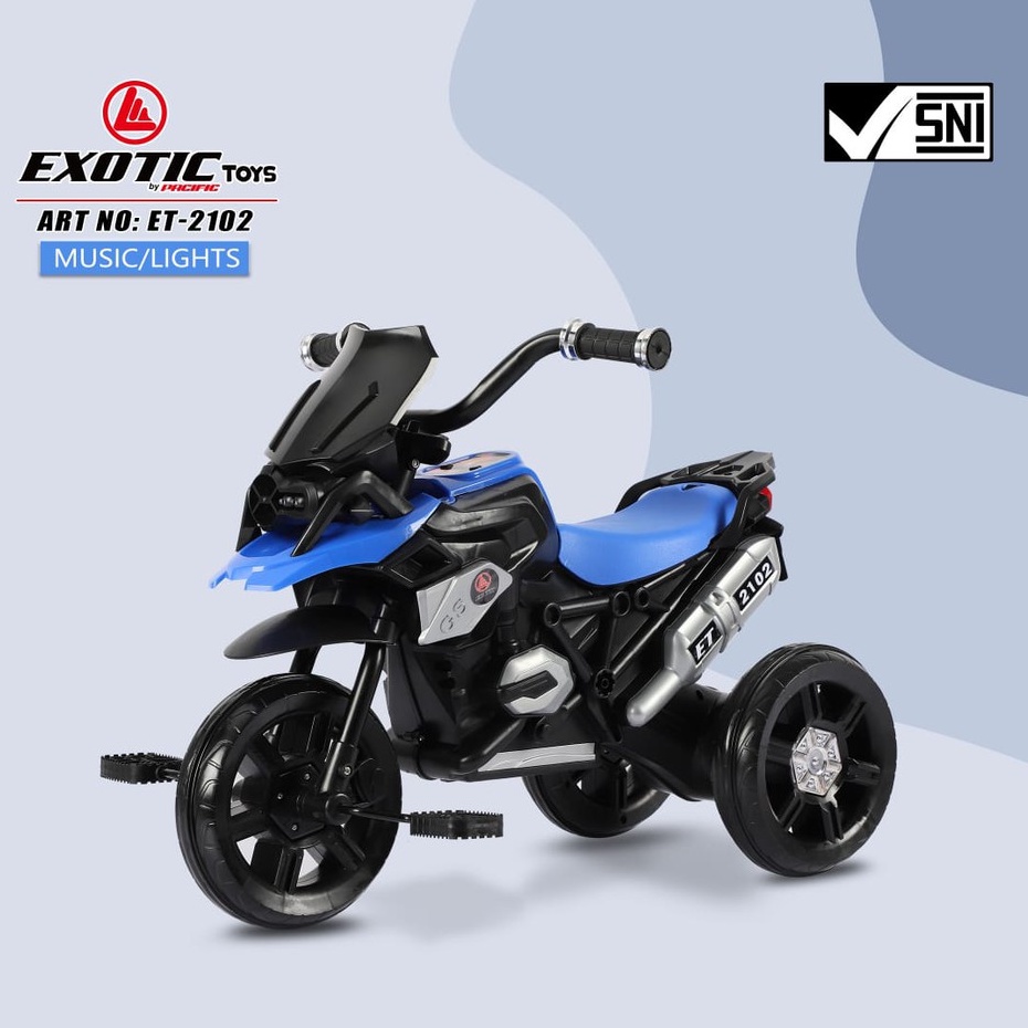 Sepeda balita roda tiga exotic ET 2102 2214 sepeda anak roda tiga tricycle aki gowes 2 IN 1 model motor sport 2IN1 ET2102 ET2214 pmb 888A 888 A 888