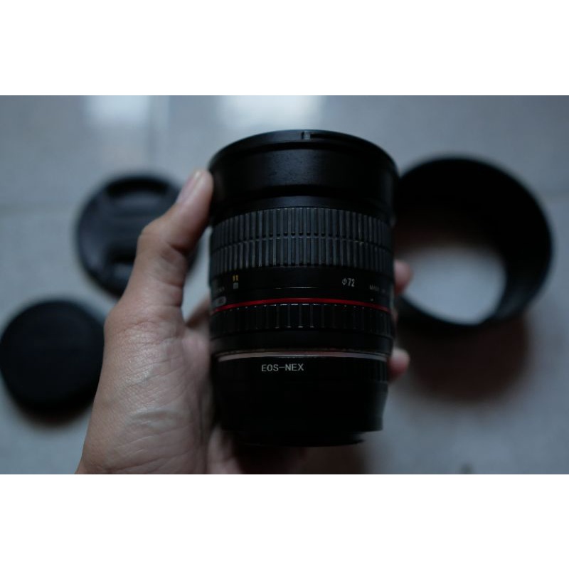 Lensa Samyang 85mm f1.4 Manual for Canon Bonus Adapter Sony