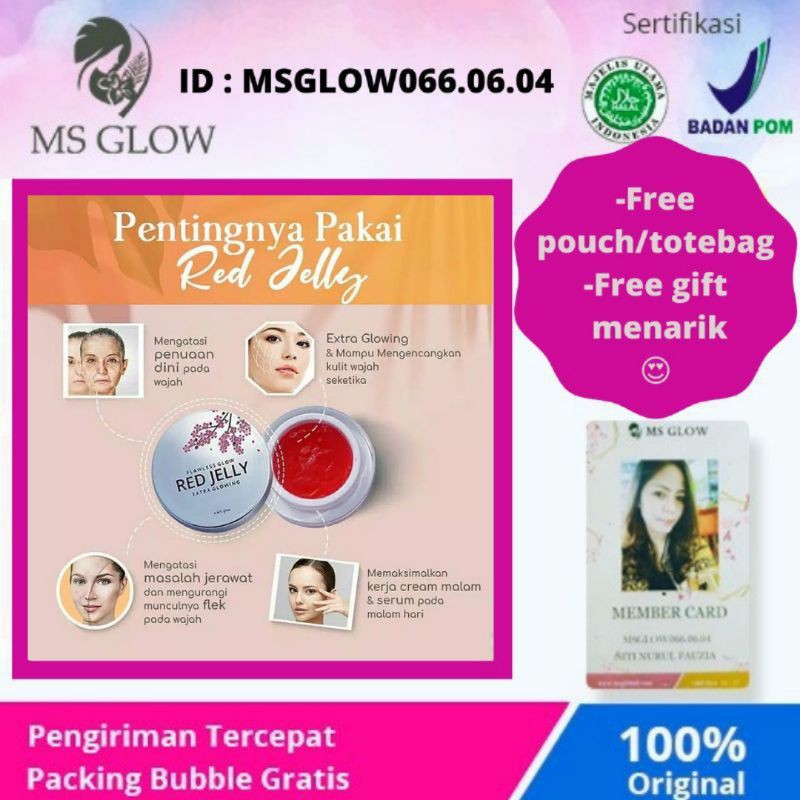 Red Jelly Ms Glow / ORI BARCODE RED JELLY/RED JELLY MS GLOW/MS GLOW RED JELLY ORIGINAL
