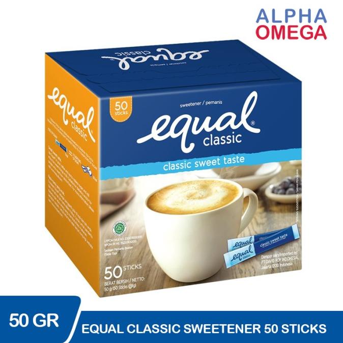 

Produk Terbaik] EQUAL CLASSIC SWEETENER (1 BOX ISI 50 STICK) - PEMANIS BEBAS KALORI
