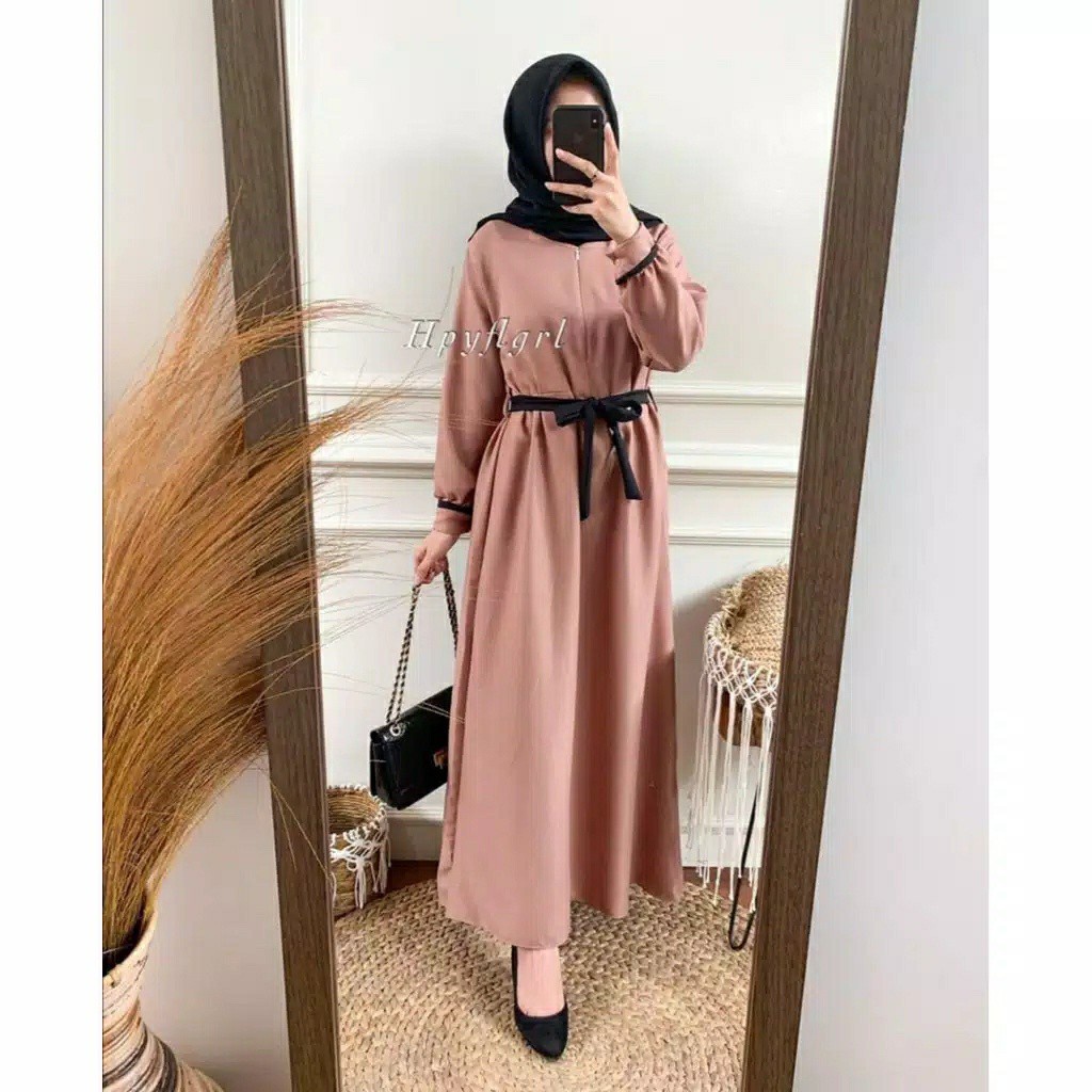 Baju Gamis Wanita Atasan Remaja Warna Wardah Polos Cewek Lengan Panjang Wanita Syari Syar'I Dewasa R