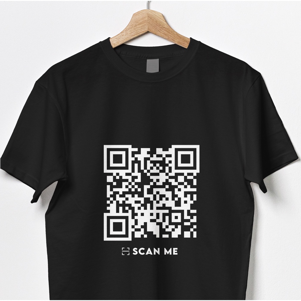 Jual Custom Kaos QR CODE 24s | Sablon DTF | SCAN ME | Shopee Indonesia