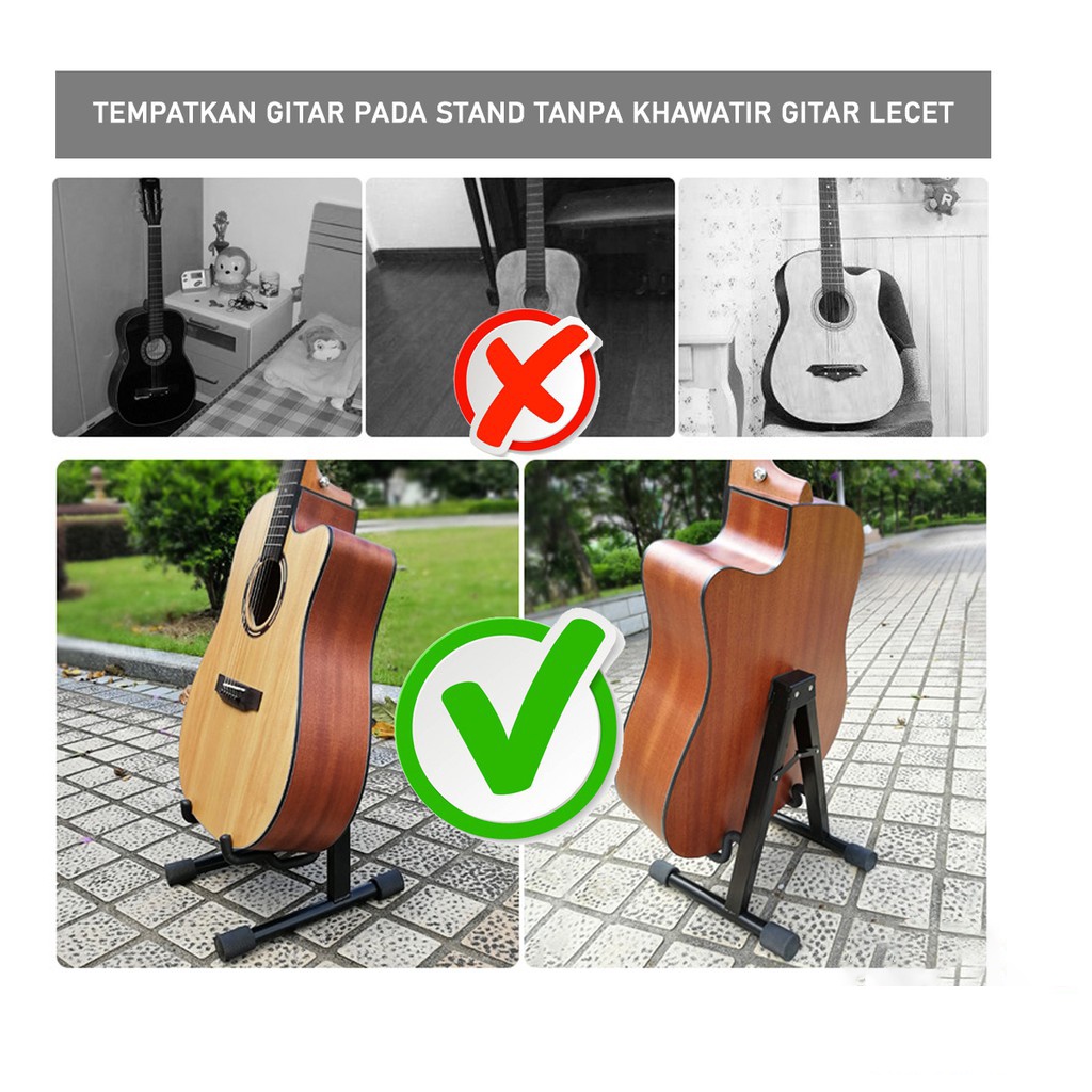 【COD+Pengiriman Cepat】 YUN Mall Alat Musik Stand Gitar Universal Import Stand Bass Ukulele Model A Lipat Besi Dudukan Gitar