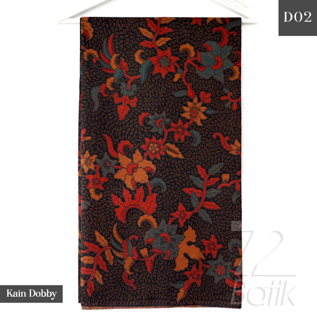 BAHAN BATIK PREMIUM Dobby Motif Kembang Warna Orange Oranye Oren Hitam Dolbi Dobi Doby 725515 Cap 72 Jarik Jarit Samping Kebat Panjang Batik Dobby Modern Premium Bahan Seragam Batik Pernikahan Kantor Keluarga Murah Kamen Jadi Batik Bali Lembaran