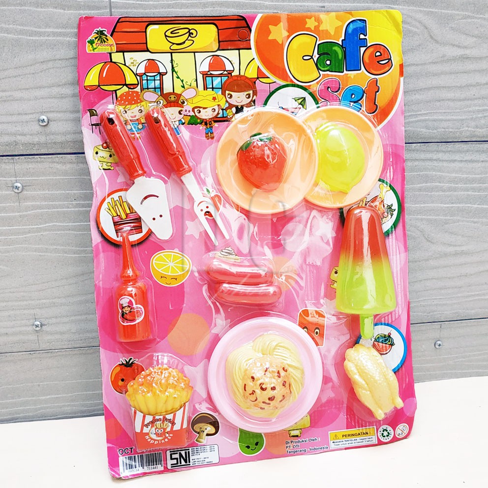 Cafe Set Popsicle &amp; Spaghetti Mainan Masak-masakan Sosis Kentang Ice Cream