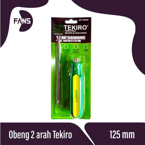 Obeng 2 arah 125mm Tekiro / obeng bolak balik / obeng plus min TEKIRO