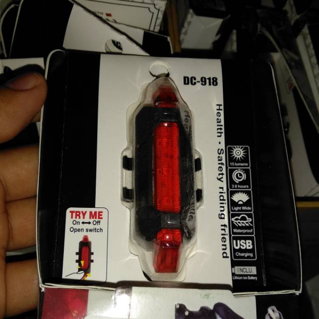  Lampu  sepeda  belakang  cas rechargerable strobo Shopee  