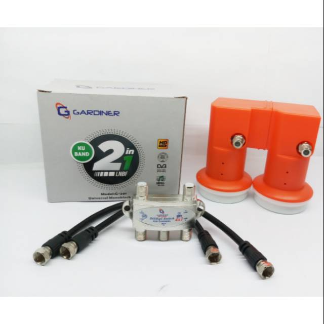 Lnb kuband TWIN mono blok gardiner untuk 2 satelit ninmedia &amp; garmedia