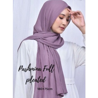 Jilbab Pashmina Plisket Full Plisket PREMIUM (Ria Ricis) Tanpa Lipatan Tengah | Kerudung Pashmina Plisket Lidi | Jilbab Pashmina MURAH BISA COD