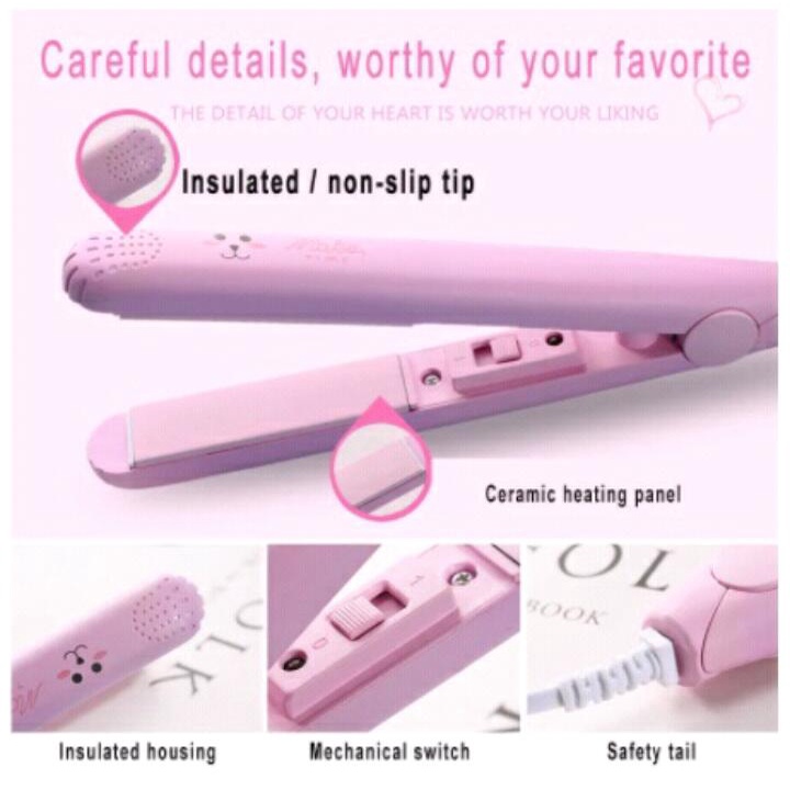 Catokan Mini Karakter 2 in 1 Catok Kimier Curly Rambut Karakter Pelurus Rambut Catok / Catokan Rambut Mini / Catokan Multifungsi / RANDOM