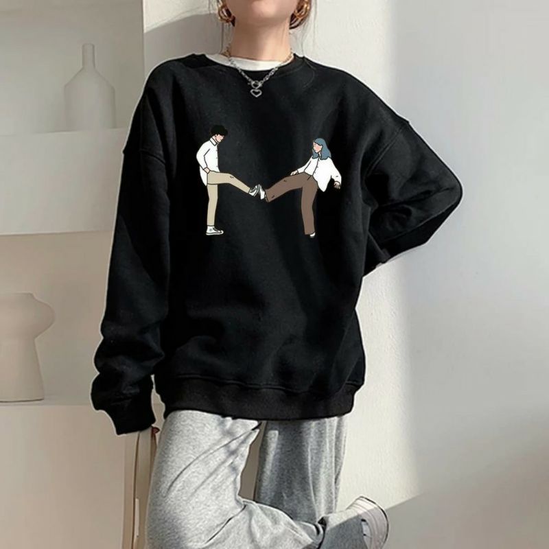 sweter pria tanpa kupluk sweter pria keren murah sweater pria tebal sweater pria hitam dan putih