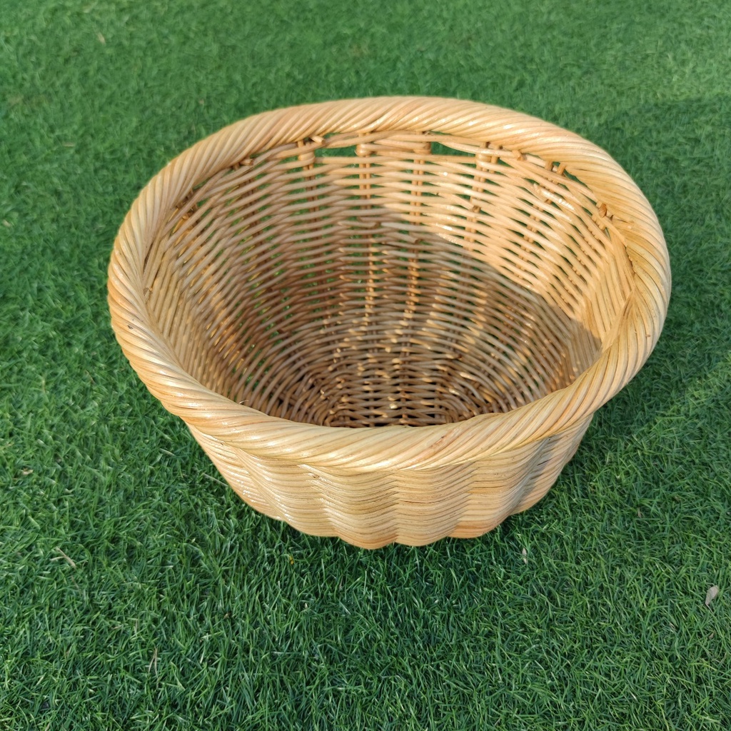 Kerajinan Tangan Rotan - Keranjang Sepeda Depan Oval Pot - 30x27x20cm