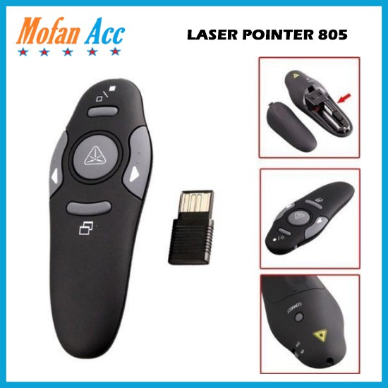 Jual Wireless Laser Red Pointer Presenter 805 Remote Control 2.4GHz