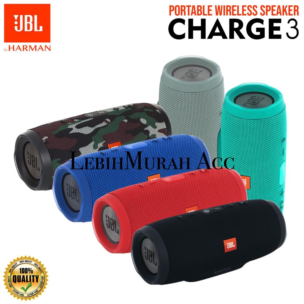 Speaker Bluetooth JBL Charge 3+ Wireless Portabel Speaker Aktif Super Bass CHARGE3 LARGE JUMBO High Quality OEM