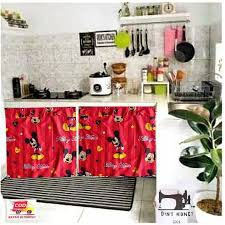 Tirai Kolong Kompor /Gorden Kolong Dapur Karakter Mickey Mouse