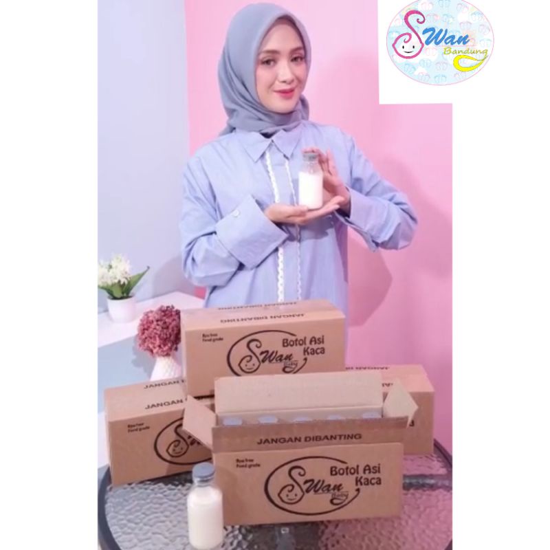 Botol Asi Kaca Swan Baby 100ml 1 box isi 10 pcs