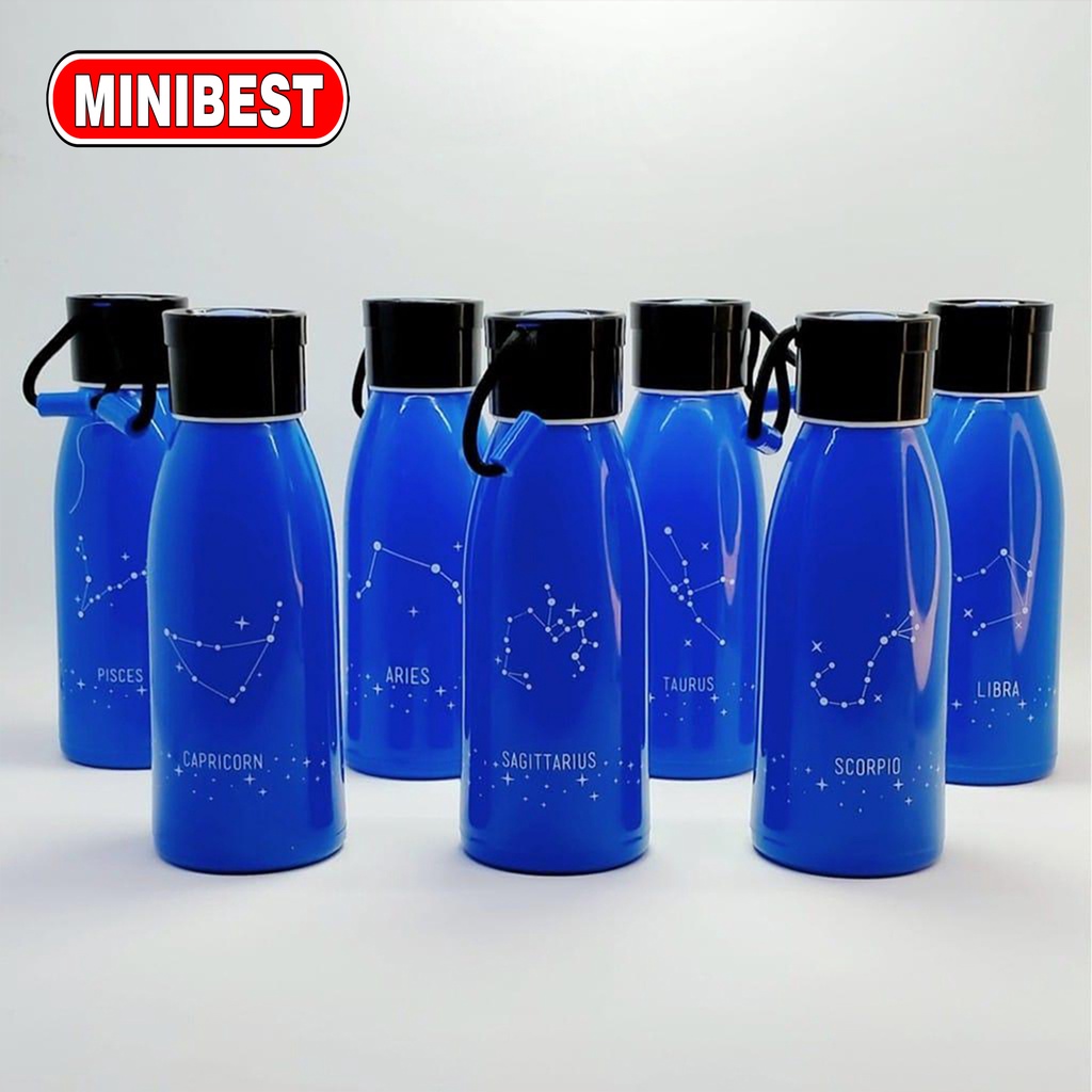 MINIBEST Botol minum kaca berkarakter Zodiak 300ml