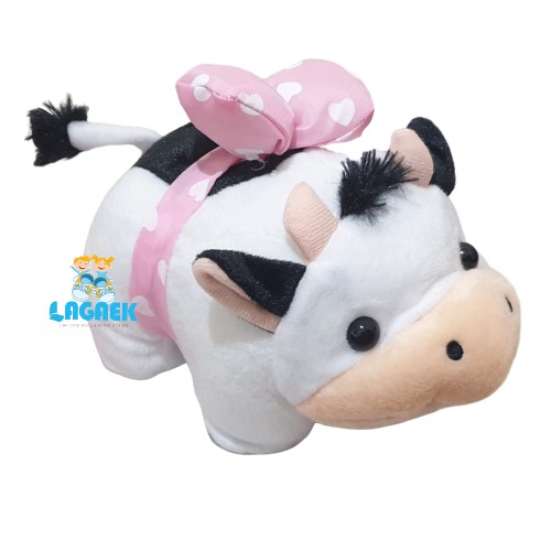 Boneka SAPI Pita SuperCute- Boneka Anak - Mainan Anak - Dolls - Toys COW 18 cm Edukasi Anak