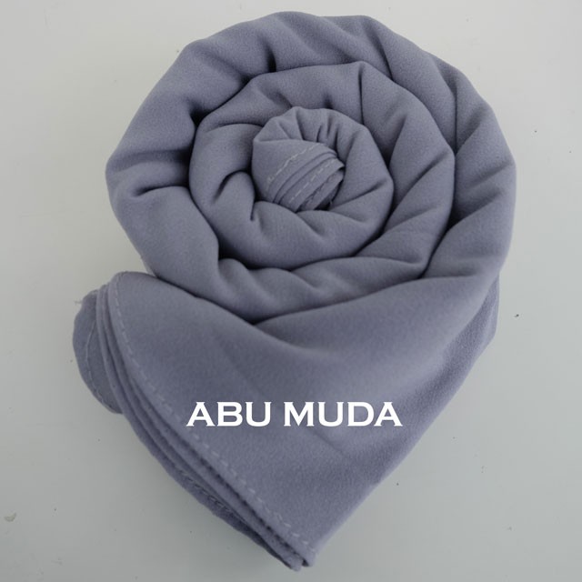 Jilbab Pashmina Sabyan - Kerudung Pasmina Diamond Italiano Pinggir NECI-SABYAN,abu muda