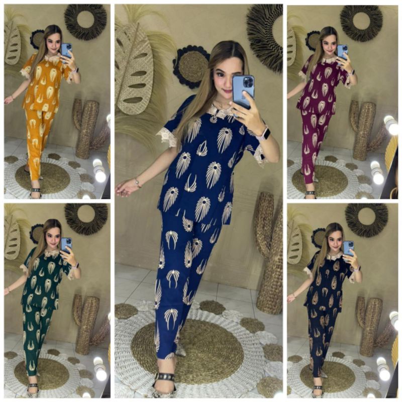 Setelan Renda Arab Lengan Panjang Rayon Grade A