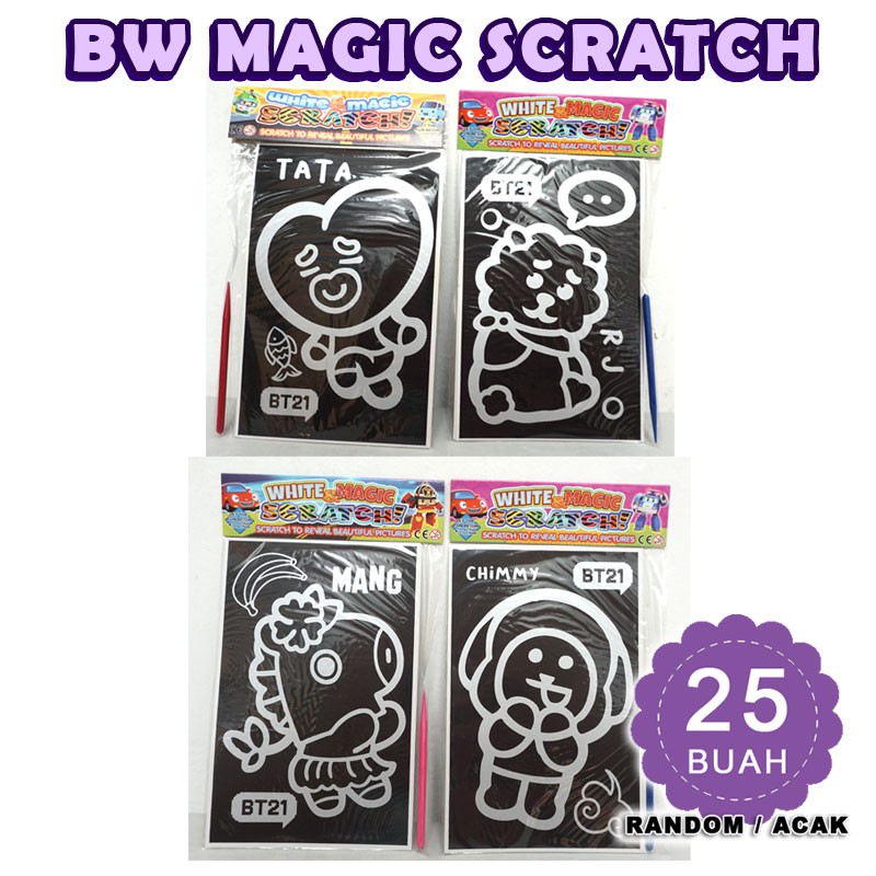 

Mainan Kertas stensil BW Gosok 25pcs - BW MAGIC SCRATCH 25 buah