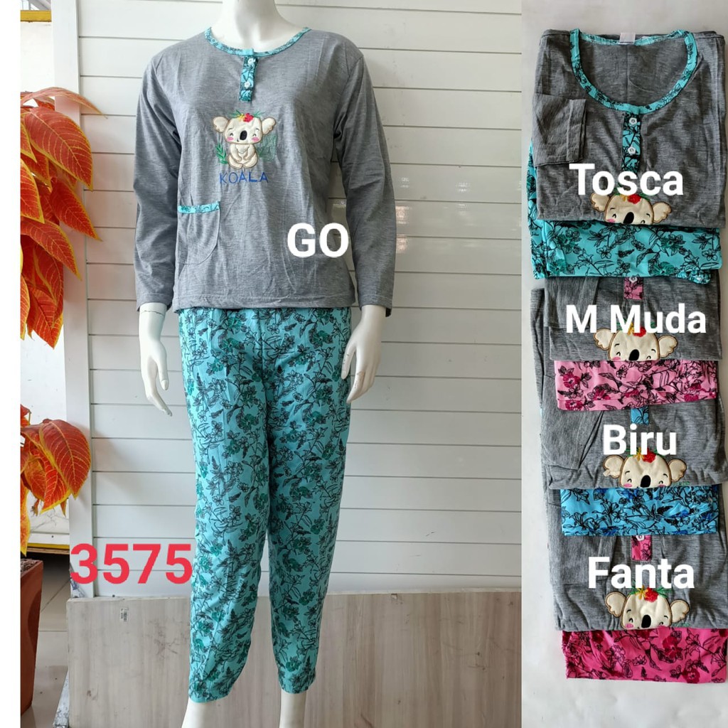 gos  A BABYDOLL Bobo PP Dewasa Standart Setelan Baju Tidur Busui Celana Panjang Lengan Panjang Piyam