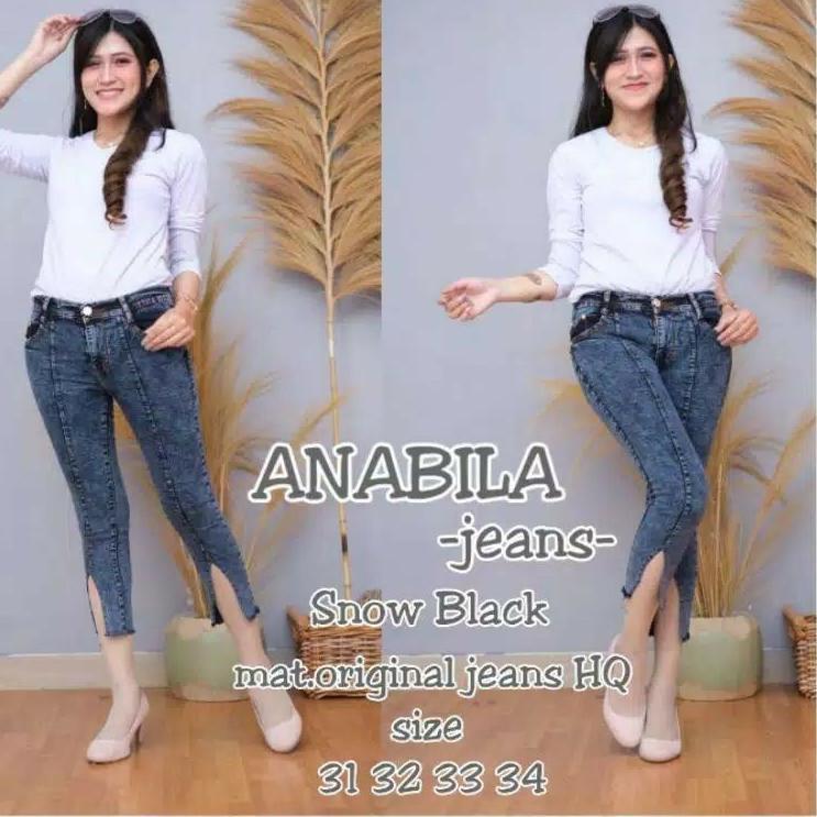 71 KF - RAISA CELANA JEANS SNOW 7/9 BELAH TULANG // JEANS SNOW FRONT LINE BELAH ← (Buruan Beli)