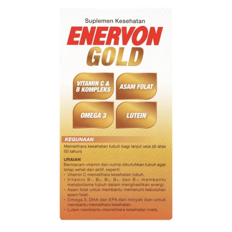 Enervon gold strip 5 tablet ( multivitamin lengkap usia lanjut )