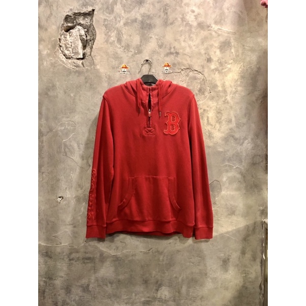 Jaket Hoodie Zipper Pria MLB BOSTON REDSOX Second Origina