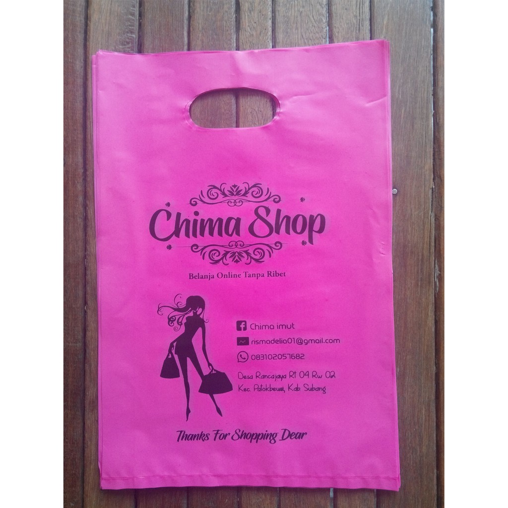 Kantong Plastik Sablon Custom Kantong Plastik Olshop Sablon Logo 30 X 40 Original Shopee Indonesia