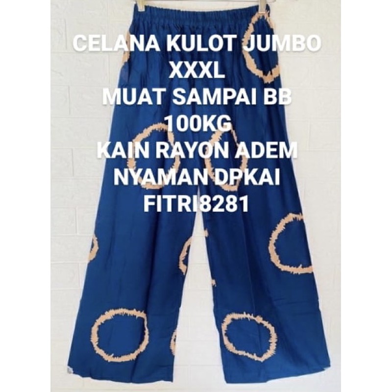 Celana kulot motif *SIBORI* super jumbo XXXL