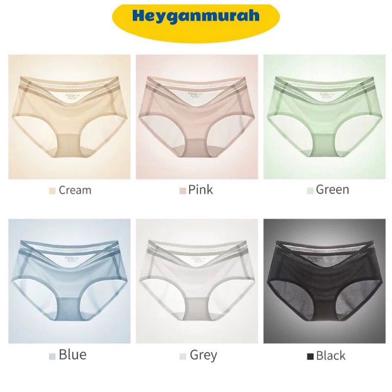 Heygan - Celana Dalam Anti Panas / Celana Dalam Wanita Seamless Tipis Anti Nyeplak / Celana Dalam Es Sutra CD Wanita BISA COD