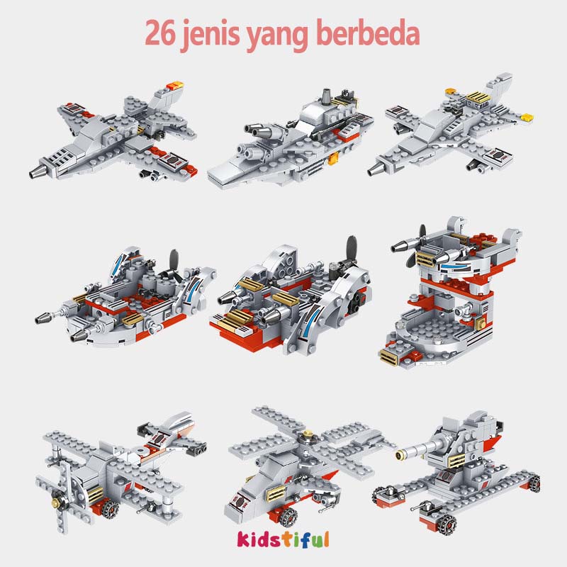 [Jakarta] Kapal Induk Mainan Blok 1000Pcs Military Warship Boat Airplane Car Set Mainan Anak Laki Laki