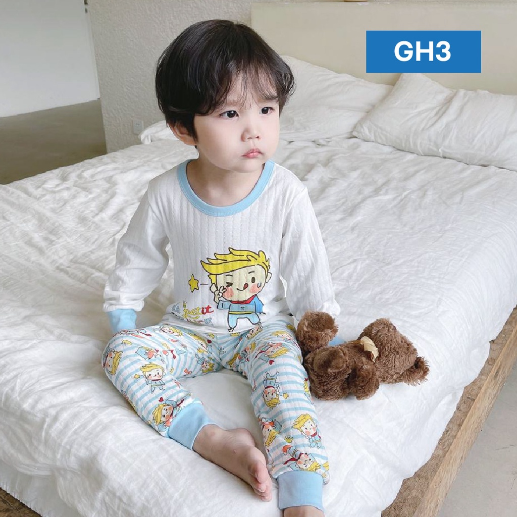 LAPAGO - Baju Tidur Piyama Anak Laki laki Perempuan Setelan Import Lembut 1-8 Thn Type GH